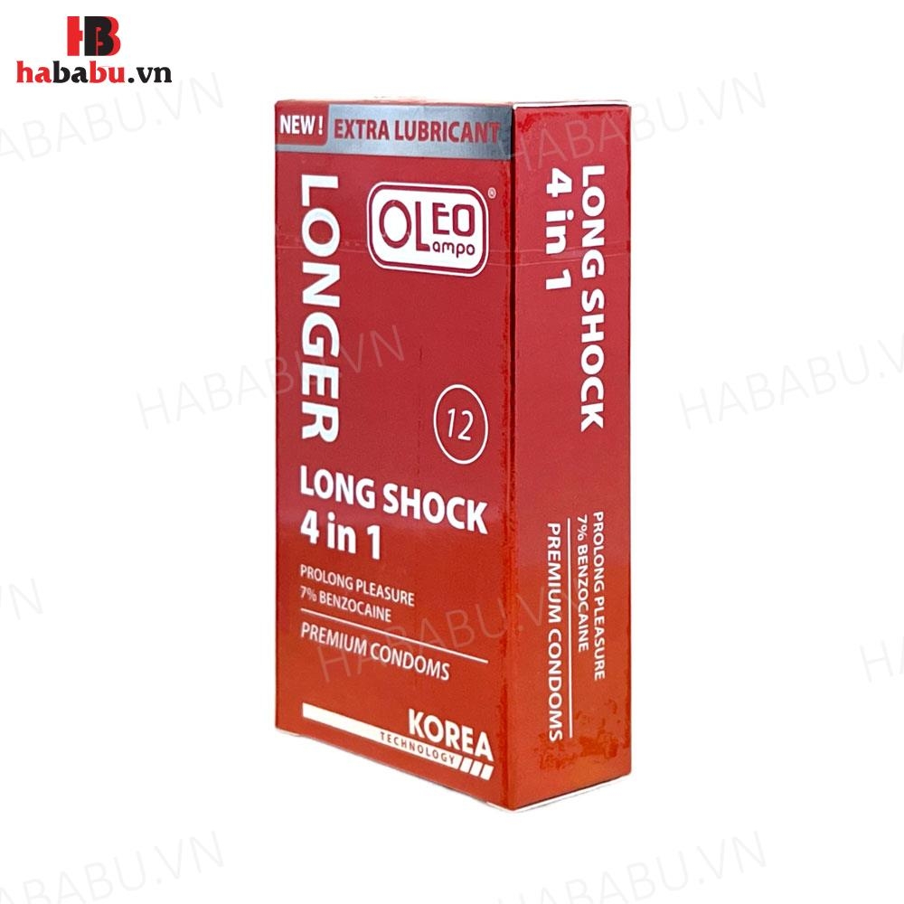Bao cao su kéo dài thời gian Oleo Lambo 4in1 hộp 12 chiếc chính hãng