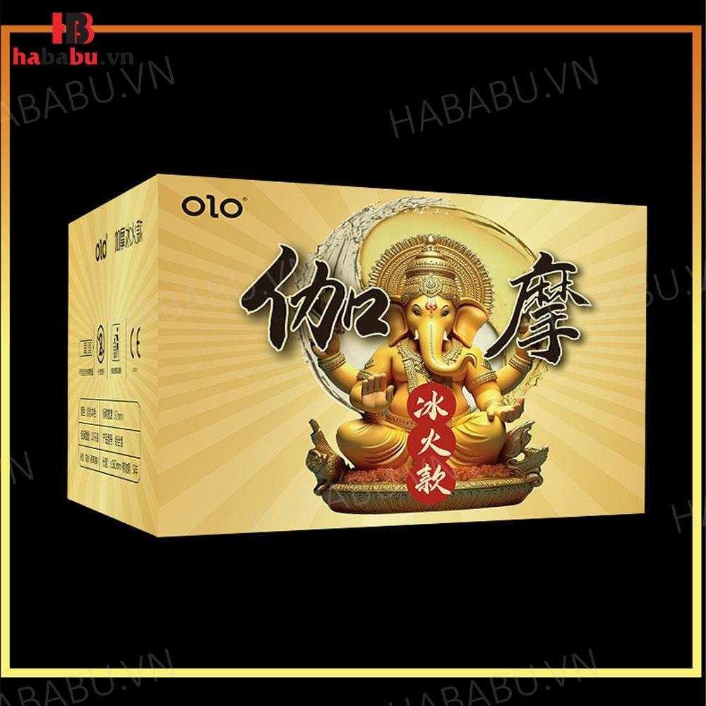 Bao cao su Olo Gama Voi Vàng Gân Bi hộp 10 chiếc chính hãng
