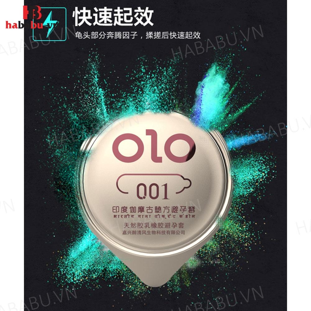 Bao cao su kéo dài thời gian Olo Kama Xanh hộp 10 chiếc chính hãng