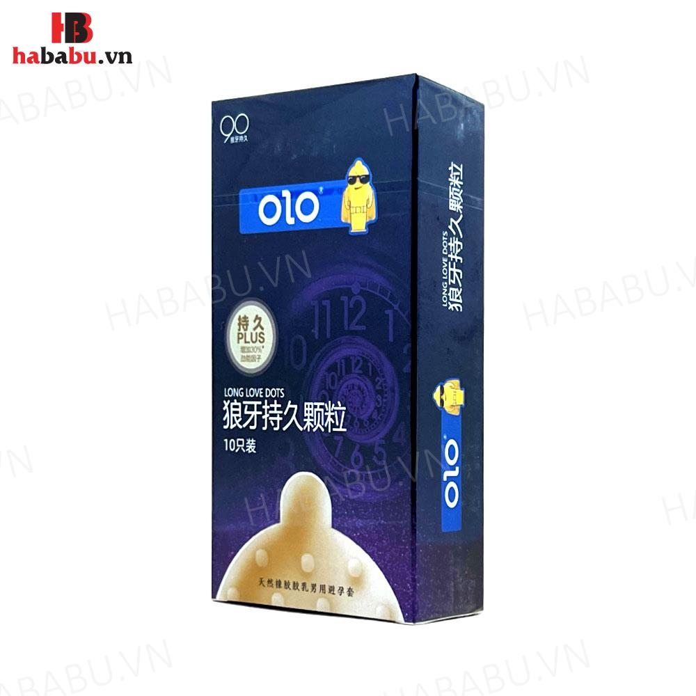 Bao cao su Olo Long Love Dots hộp 10 chiếc kéo dài thời gian chính hãng