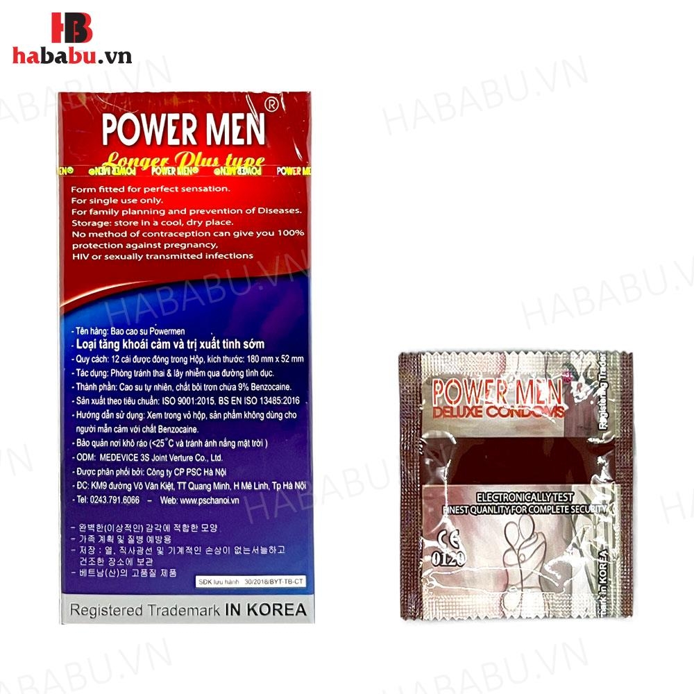 Bao cao su Powermen Ngọc Trai hộp 12 chiếc kéo dài thời gian chính hãng