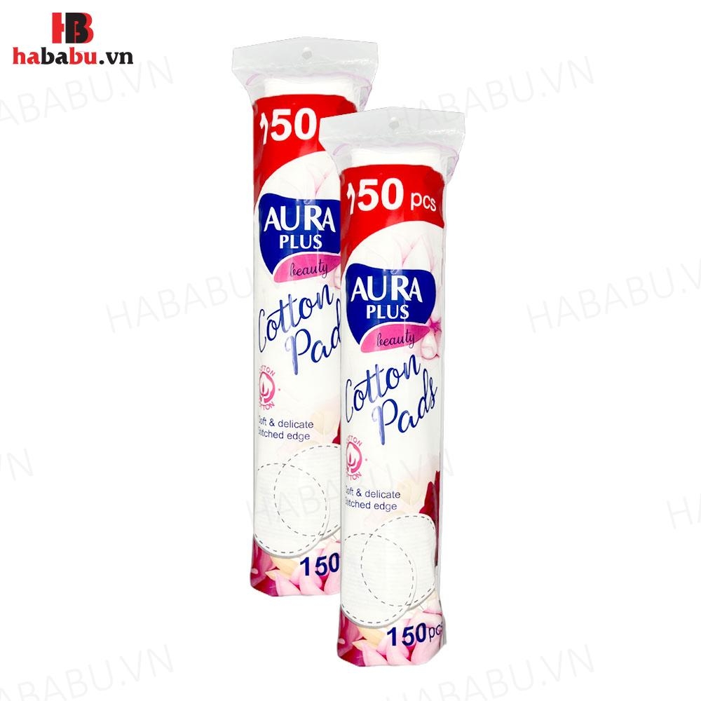 Bông tẩy trang Aura Plus Beauty Cotton Pads 150 miếng chính hãng