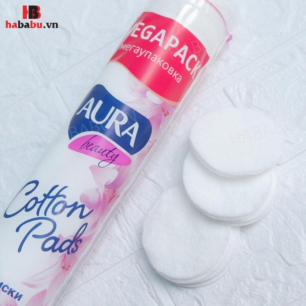 Bông tẩy trang Aura Plus Beauty Cotton Pads 150 miếng chính hãng