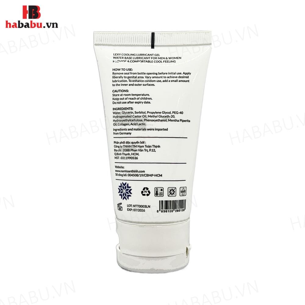Gel bôi trơn tinh chất bạc hà Lexy Cooling 60gr chính hãng