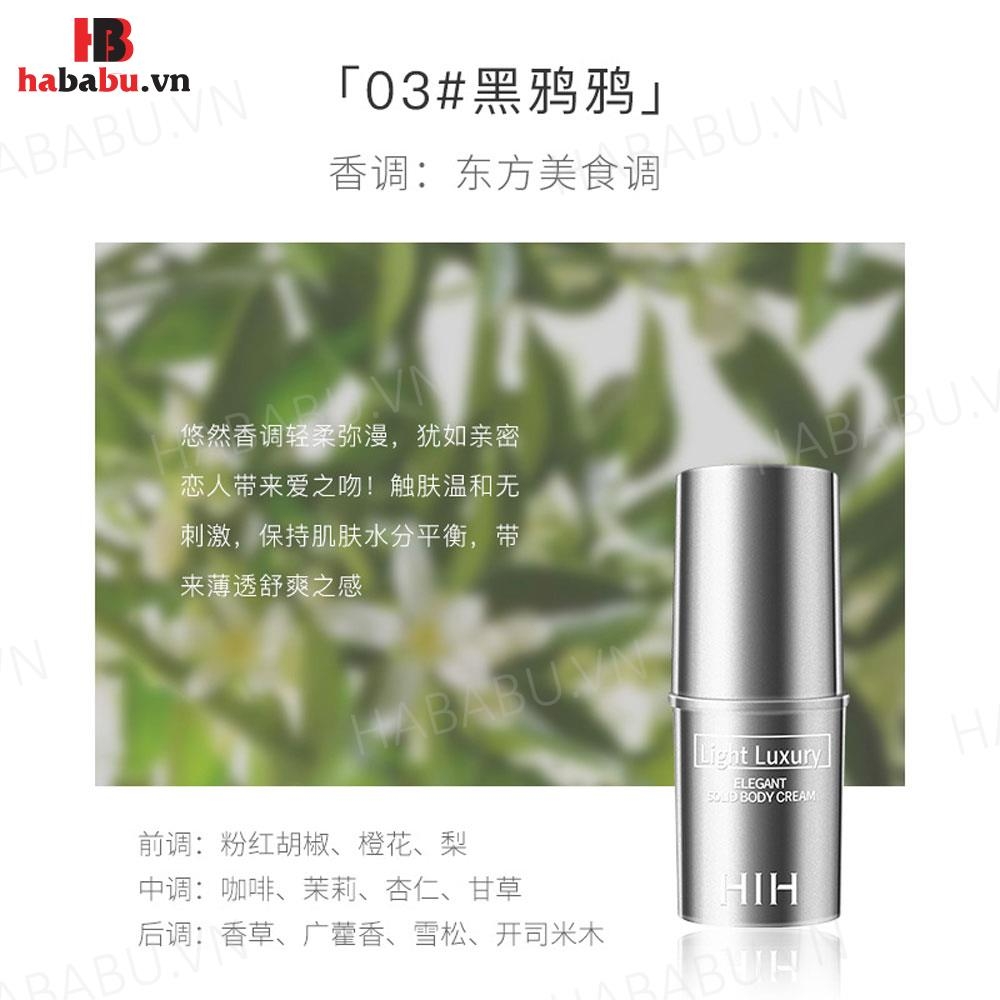 Nước hoa khô dạng sáp HIH Light Luxury Elegant Solid 8gr chính hãng