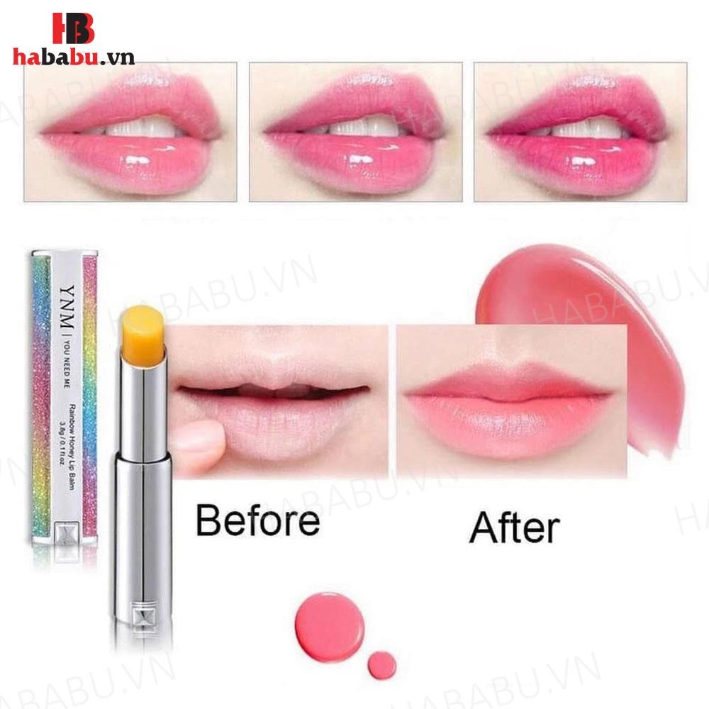 Son dưỡng môi YNM Rainbow Honey Lip Balm 3.8ml chính hãng