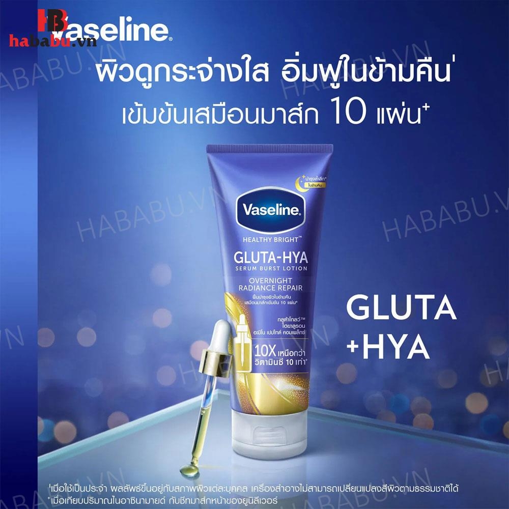 Sữa dưỡng thể Vaseline Gluta-Hya 10X Over Night 300ml chính hãng