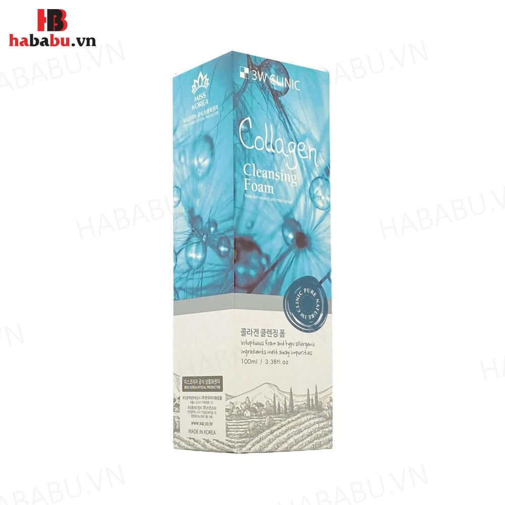 Sữa rửa mặt 3W Clinic Collagen Cleansing Foam 100ml chính hãng