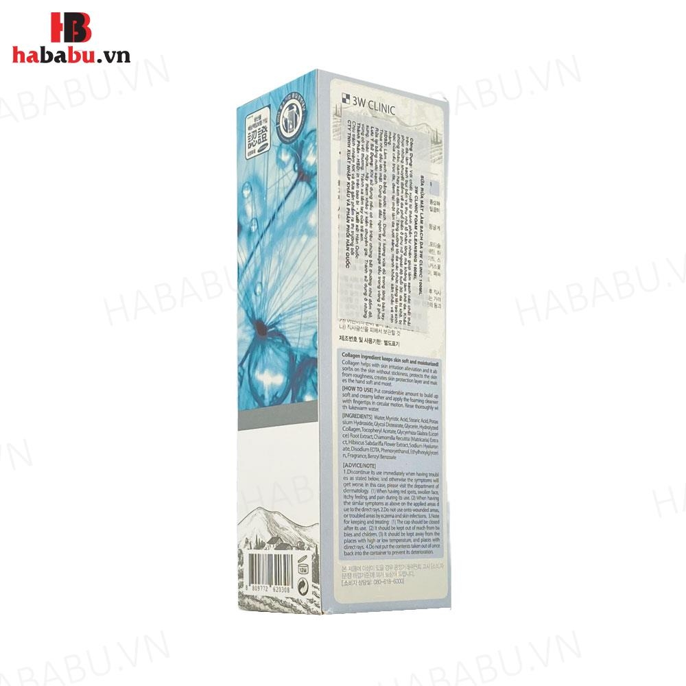 Sữa rửa mặt 3W Clinic Collagen Cleansing Foam 100ml chính hãng
