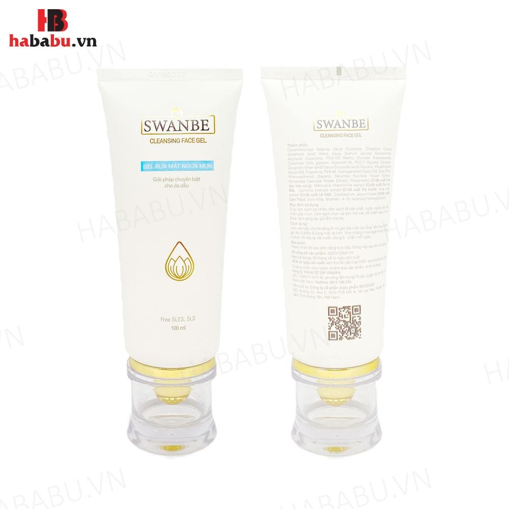 Gel rửa mặt ngăn ngừa mụn Swanbe Cleansing Face 100ml chính hãng