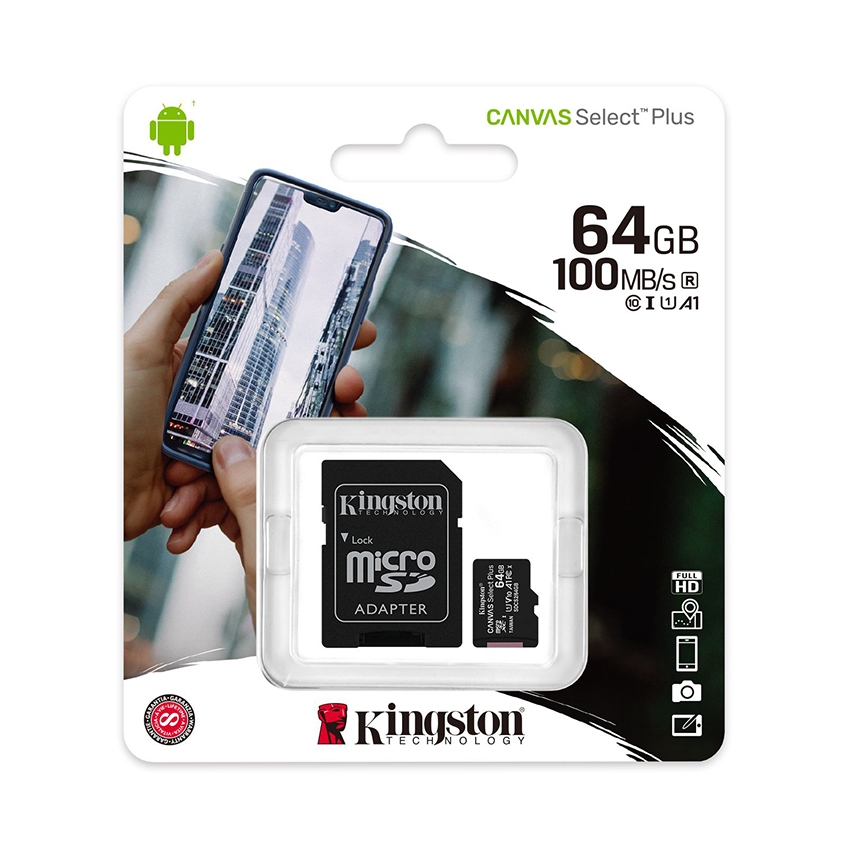 Thẻ Nhớ MicroSD Kingston 64GB Class 10 100Mbs