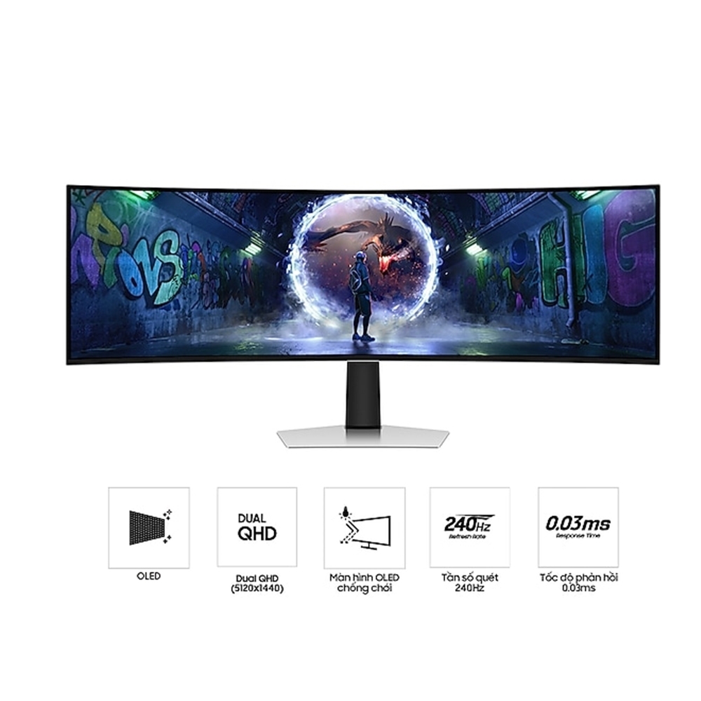 Màn hình Gaming SAMSUNG Odyssey OLED G9 G93SD LS49DG930SEXXV (49 inch - OLED - DQHD - 240Hz - 0.03ms - Cong)