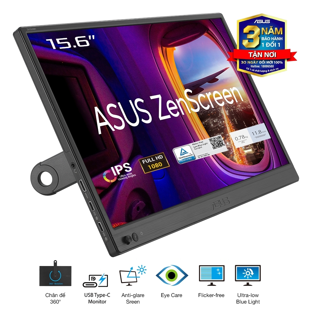 Màn hình di động Asus MB169CK (15.6Inch/ Full HD/ 5ms/ 250cd/m2/ IPS)