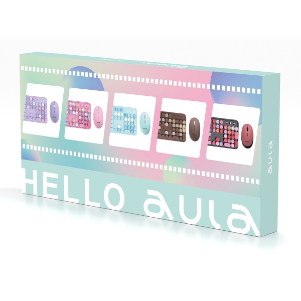 Bộ bàn phím chuột không dây Aula AC306 Tím