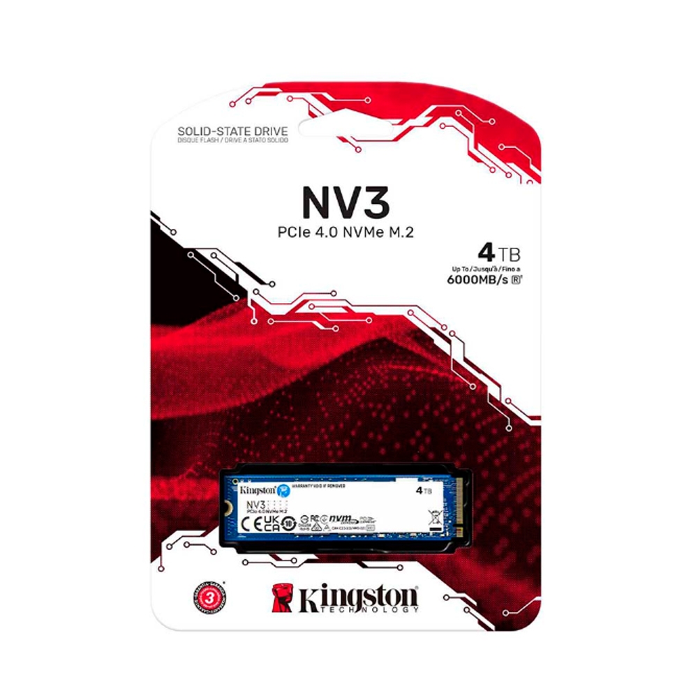 Ổ SSD Kingston NV3 4TB (NVMe PCIe/ Gen4x4 M2.2280/ 6000MB/s/ 5000MB/s)