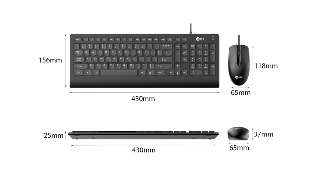Bộ Bàn phím chuột Lecoo CM103 đen (USB)