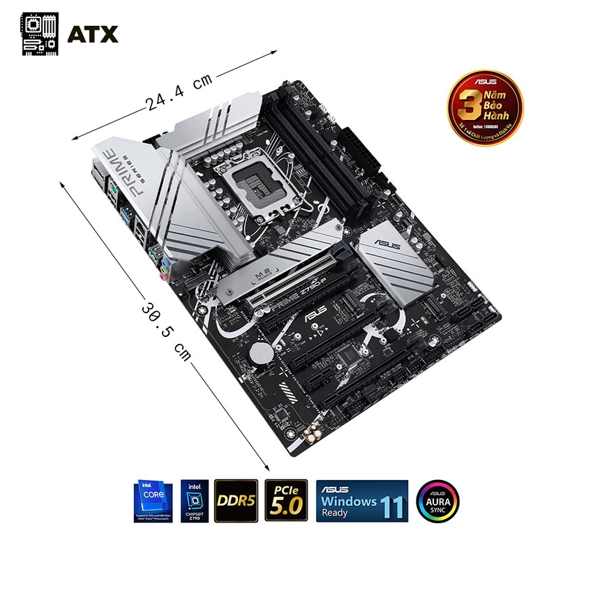 Bo mạch chủ Asus Prime Z790-P-CSM (Intel Z790/ Socket 1700/ ATX/ 4 khe ram/ DDR5/ 2.5 Gigabit LAN