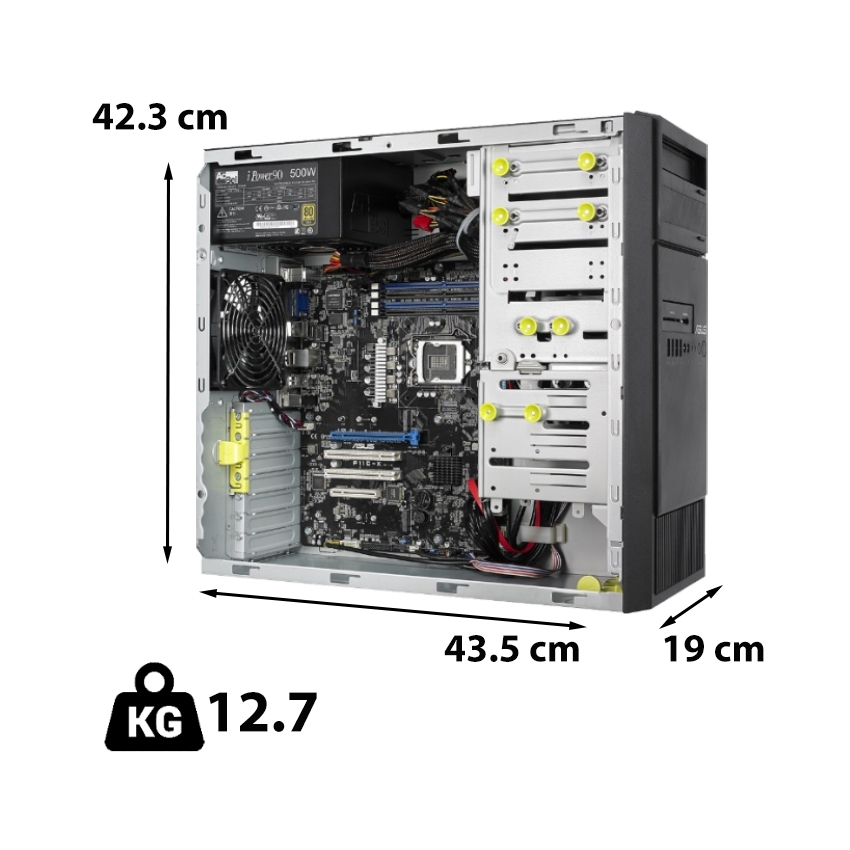 Máy chủ Asus TS100-E10-PI4 (Intel Xeon E-2136/3.40GHz/8Mb/ 8Gb/ 1TB/ 300W/ Tower)