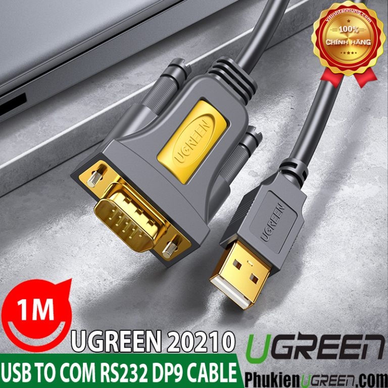 Cáp USB to Com RS232 DB9 Ugreen 20210 dài 1m