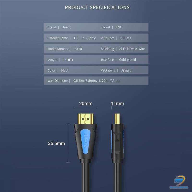 Cáp HDMI 2.0 dài 15M hỗ trợ 4K2K JASOZ A118 T-A224