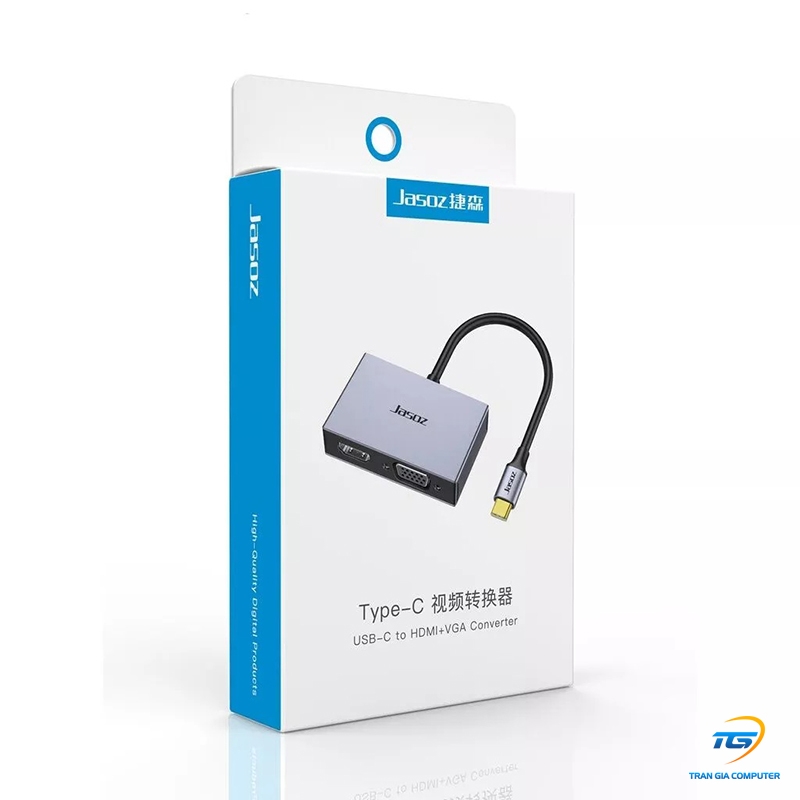 Cáp chuyển USB Type C sang HDMI và VGA JASOZ T-H105