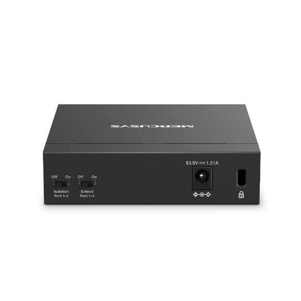 Switch Để Bàn 5 Cổng Gigabit với 4 Cổng PoE+ Mercusys MS105GP