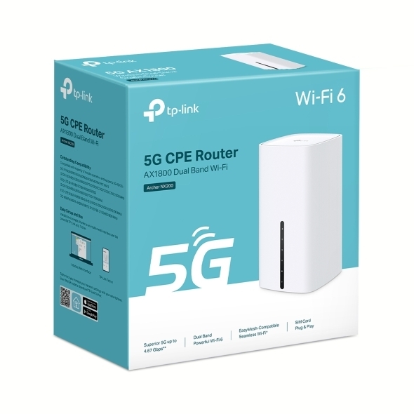 Router 5G AX1800 Wi-Fi Gigabit Băng Tần Kép TP-Link Archer NX200