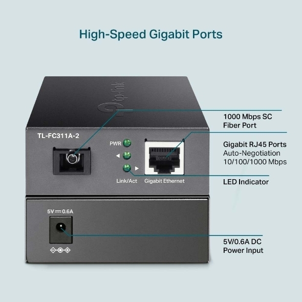 Bộ chuyển đổi quang điện gigabit 100/1000Mbps TP-Link TL-FC311A-2