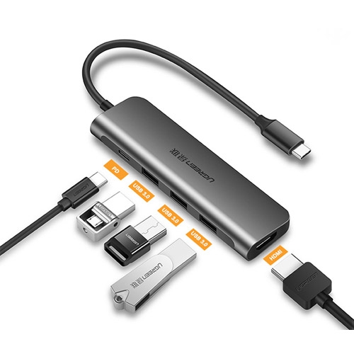 Cáp USB Type C to HDMI, Hub USB 3.0 cao cấp Ugreen 50209