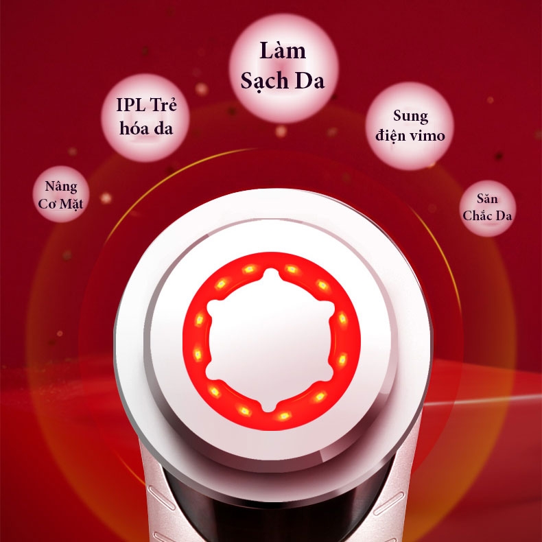 Búa di điện cảm ưng kết hợp ánh sáng đỏ IPL giúp trẻ hóa da nâng cơ mặt giảm nếp nhăn K9