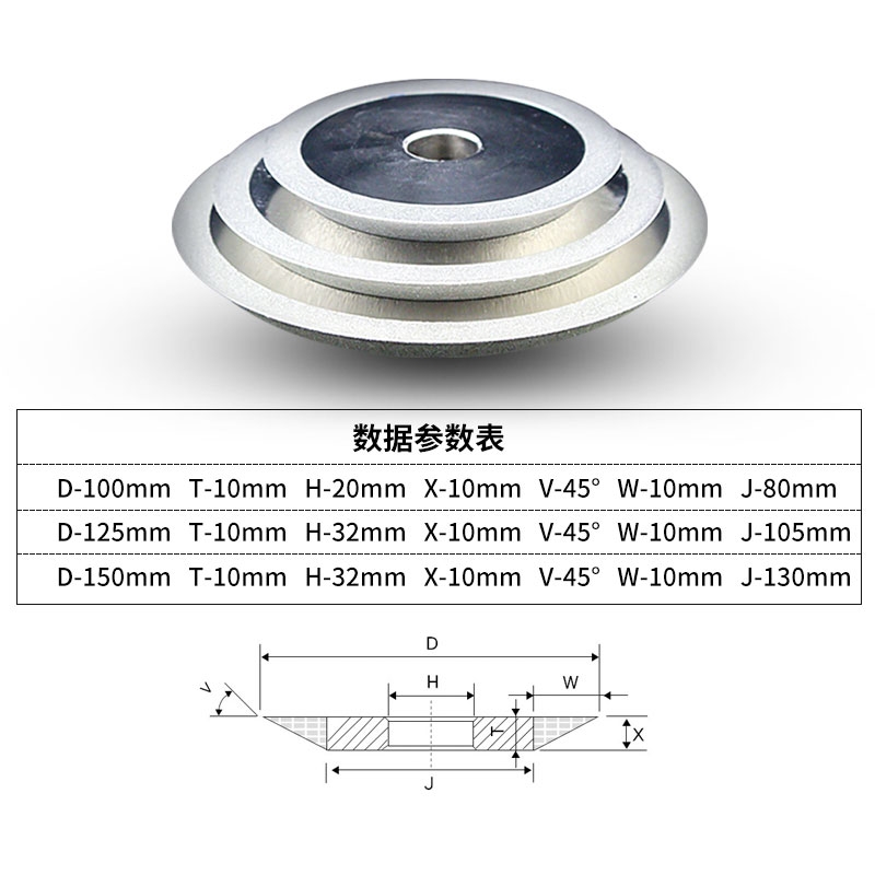 Đá Mài Dao Hợp Kim CBN Cạnh Vát 45 Độ