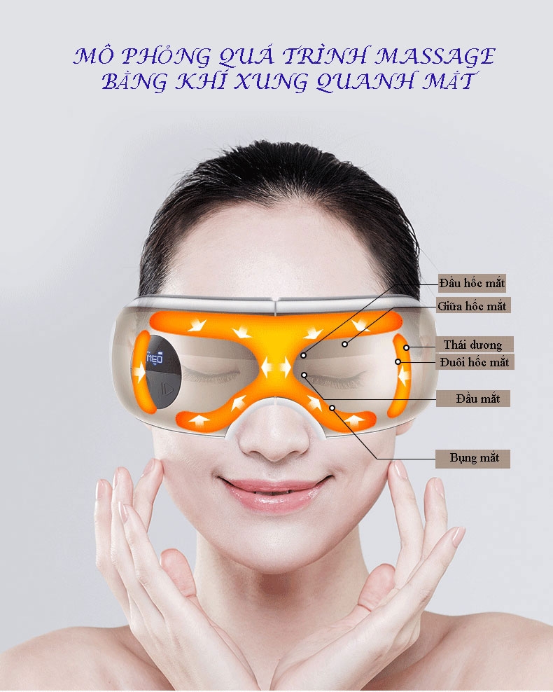 Máy massage mắt bằng áp suất khí có tích hợp kết nối bluetooth nghe nhạc thư giãn KD813B