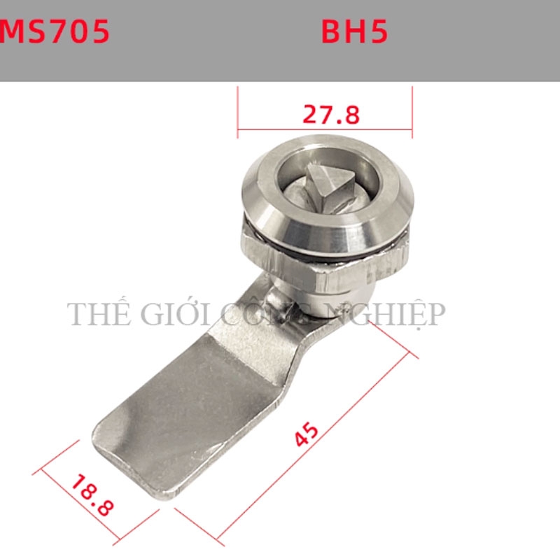 Khóa tủ điện inox 304 MS705 – dạng tam giác, dạng một rãnh, khóa trụ, khóa nắp thùng rác, khóa chuyển cam