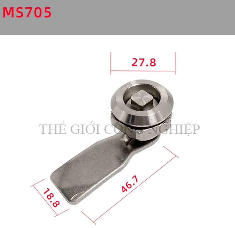 Khóa tủ điện inox 304 MS705 – dạng tam giác, dạng một rãnh, khóa trụ, khóa nắp thùng rác, khóa chuyển cam