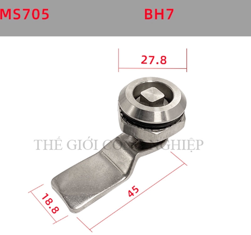 Khóa tủ điện inox 304 MS705 – dạng tam giác, dạng một rãnh, khóa trụ, khóa nắp thùng rác, khóa chuyển cam