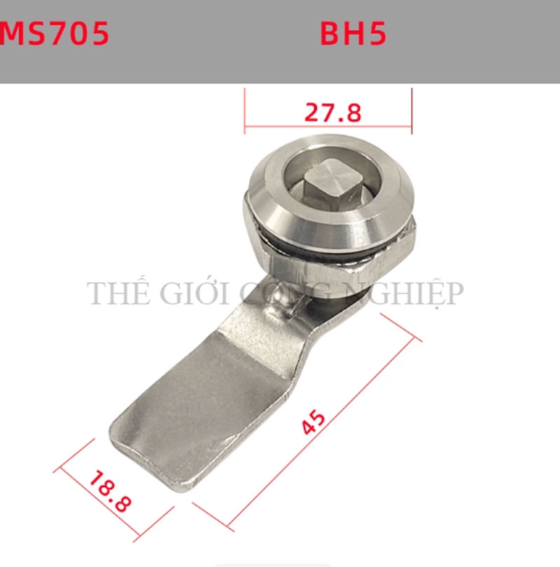Khóa tủ điện inox 304 MS705 – dạng tam giác, dạng một rãnh, khóa trụ, khóa nắp thùng rác, khóa chuyển cam