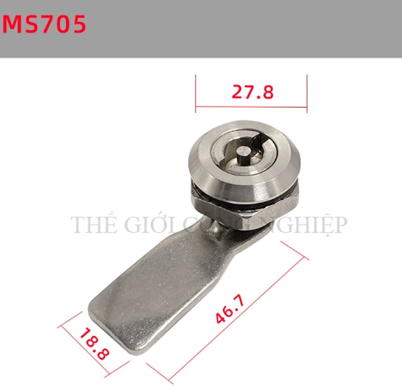 Khóa tủ điện inox 304 MS705 – dạng tam giác, dạng một rãnh, khóa trụ, khóa nắp thùng rác, khóa chuyển cam