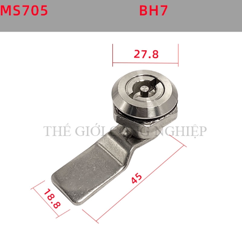 Khóa tủ điện inox 304 MS705 – dạng tam giác, dạng một rãnh, khóa trụ, khóa nắp thùng rác, khóa chuyển cam
