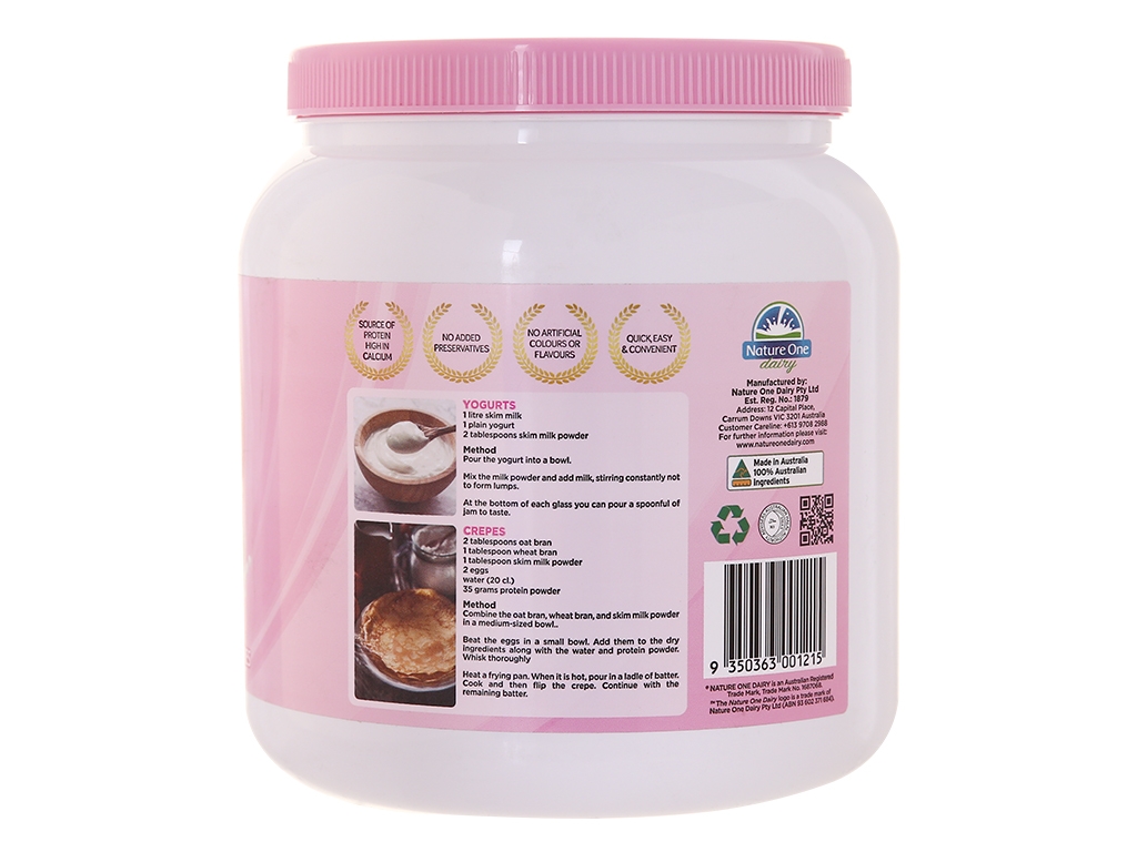 Sữa bột dinh dưỡng Nature One Skim Milk Tách Kem 1kg