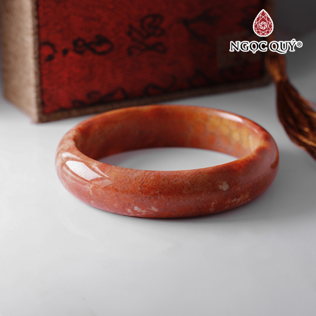 Vòng tay đá san hô hóa thạch bản hẹ