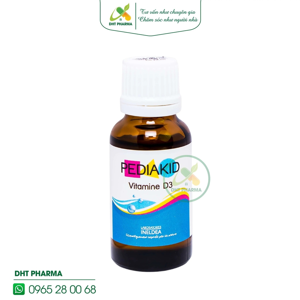 PEDIAKID Vitamin D3 hỗ trợ tăng hấp thu canxi, hỗ trợ duy trì phát triển xương và răng ở trẻ nhỏ (Hộp 20ml)