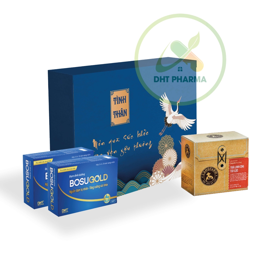 Set Quà Tình Thân: Đạm dinh dưỡng Bosugold + Trà Linh Chi Langfarm
