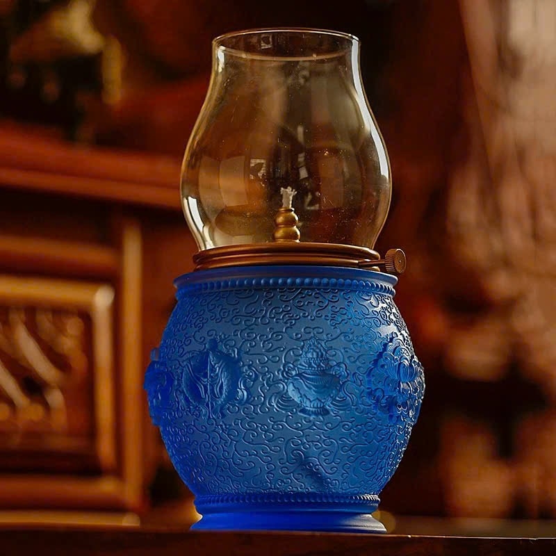 Đèn dầu liuli Bát Kiết Tường