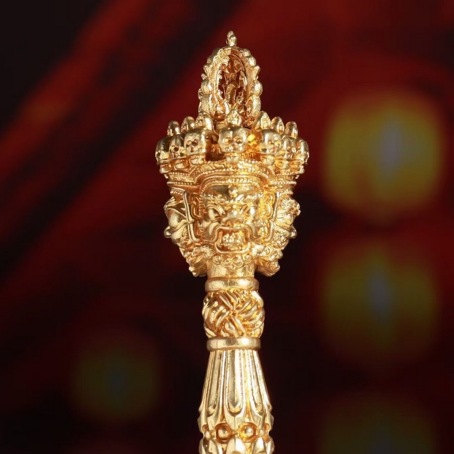 Đao Kim Cang Phurba Đồng Vàng  22CM Vajrakilaya