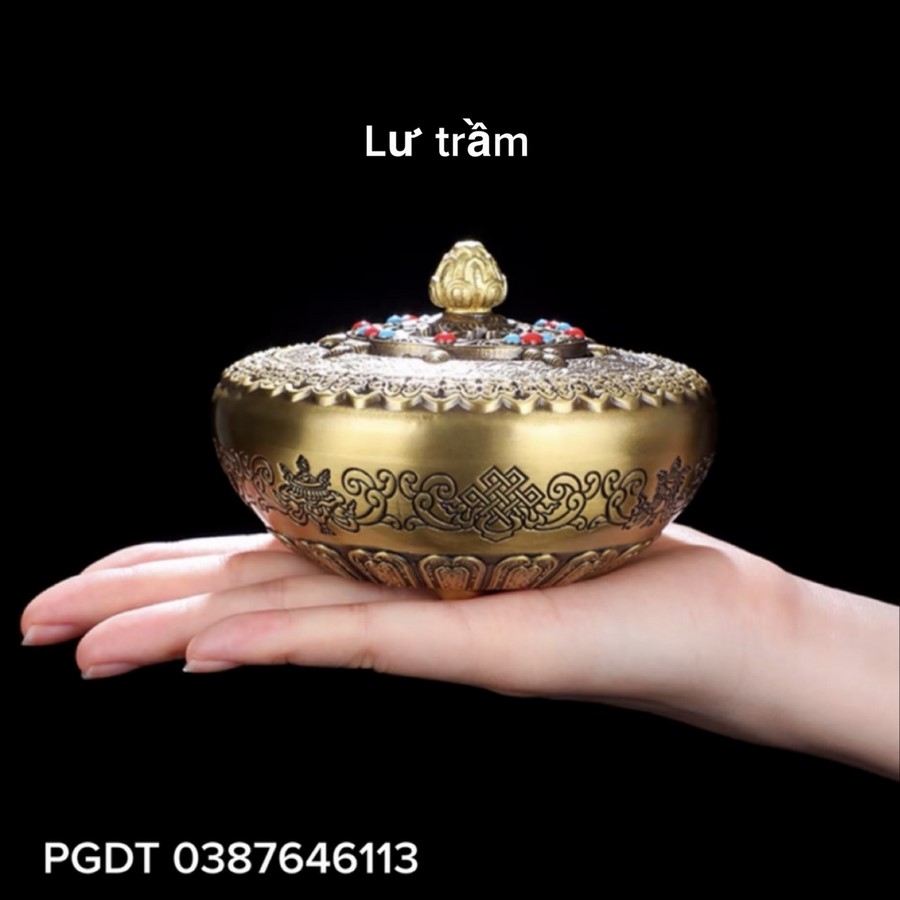 Lư Trầm Bình Bát Khắc Hoa Văn Tám Tướng Cát Tường