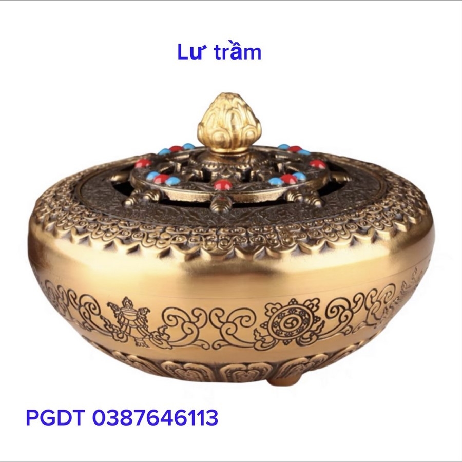 Lư Trầm Bình Bát Khắc Hoa Văn Tám Tướng Cát Tường