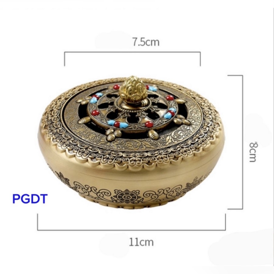 Lư Trầm Bình Bát Khắc Hoa Văn Tám Tướng Cát Tường