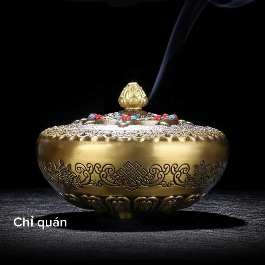 Lư Trầm Bình Bát Khắc Hoa Văn Tám Tướng Cát Tường