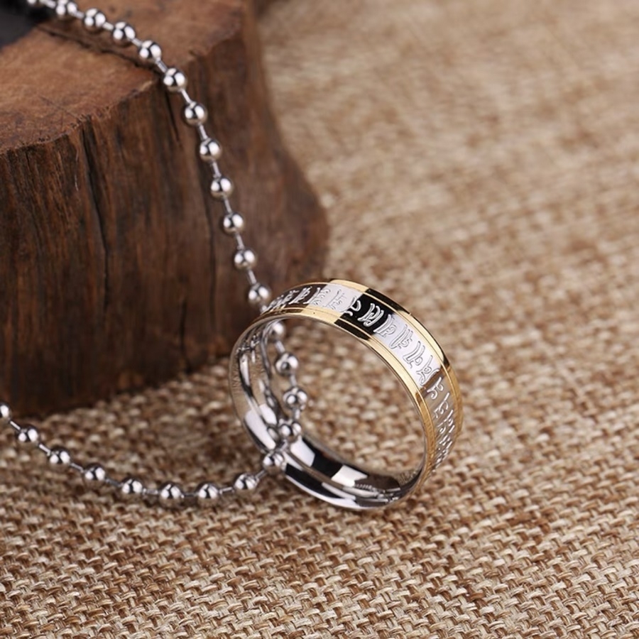 NHẪN THÉP TITAN TÂM CHÚ LĂNG NGHIÊM