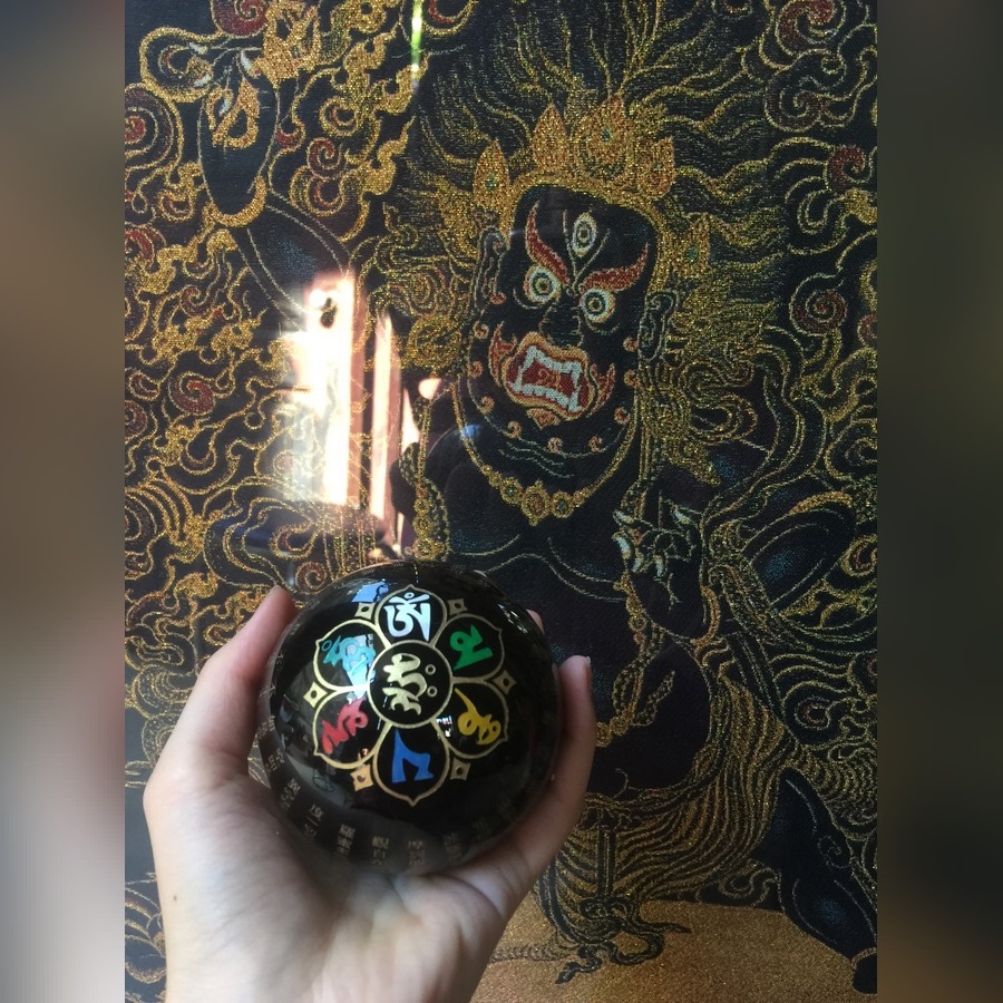 QUẢ CẦU OSIDIAN KHẮC BÁT NHÃ TÂM KINH